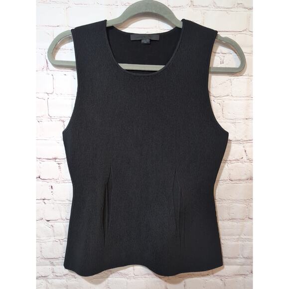 ALEXANDER WANG Black Ribbed Sweater Knit Sleeveless Top Size L Designer Women - Picture 1 of 16